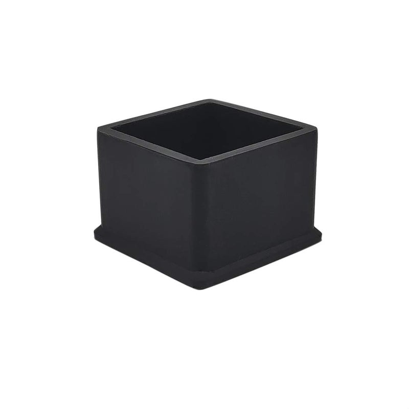 Flyshop Square Anti-Slip Rubber Leg Tips Chair Leg Caps Furniture Floor Protectors, 1-1/2 Inch x 1-1/2 Inch, 38mm x 38mm, Black, 10 PCS - Image 1
